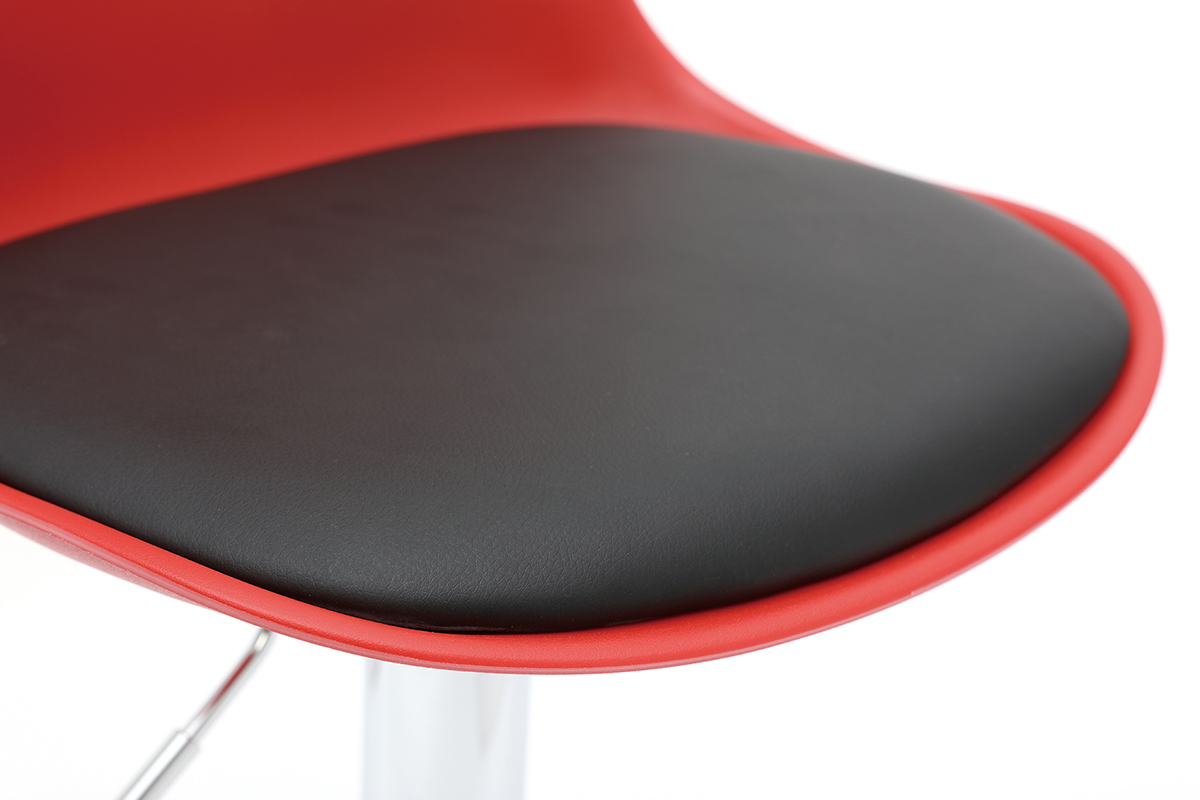 Tabourets de bar design rouge et noir (lot de 2) STEEVY