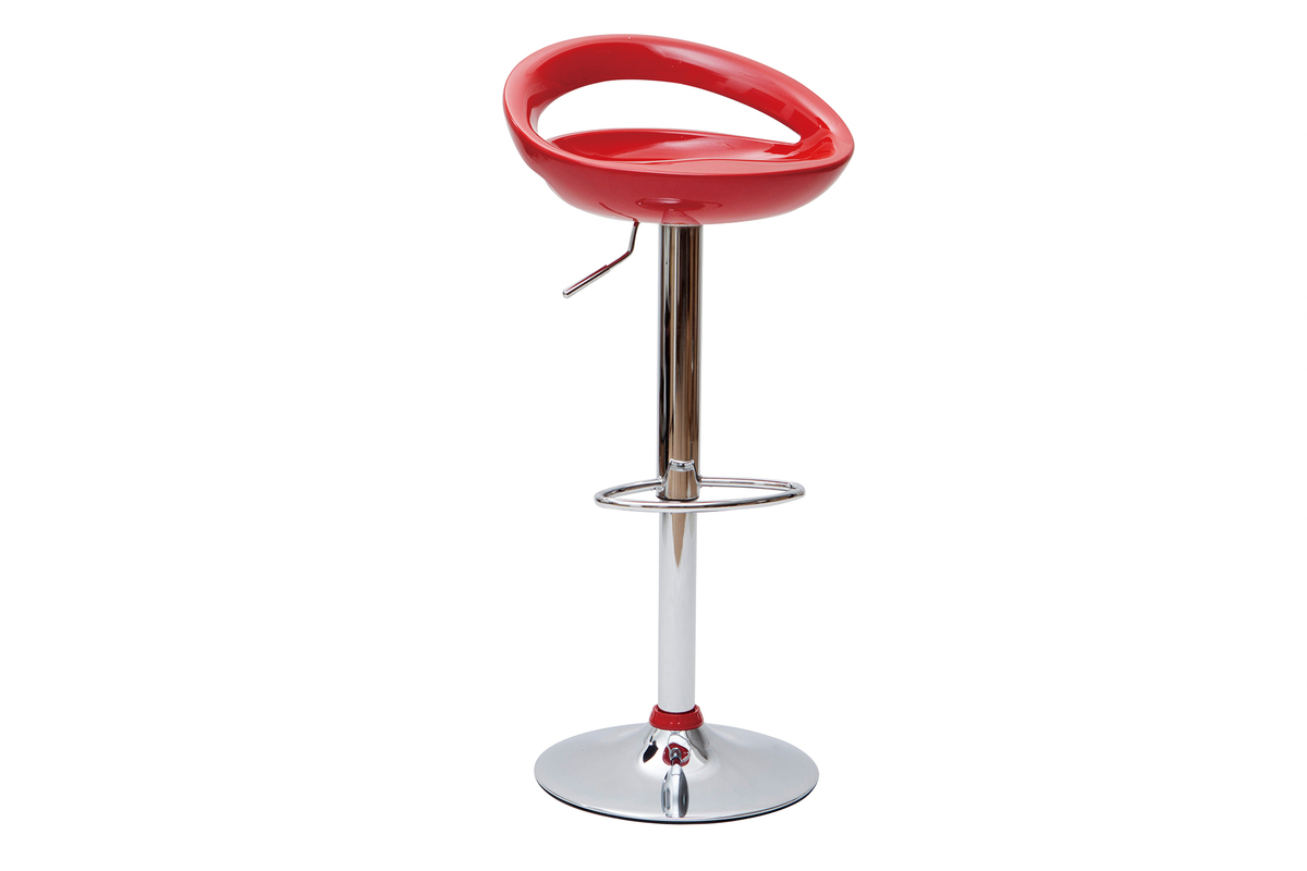 Tabourets de bar design rouges COMET (lot de 2)