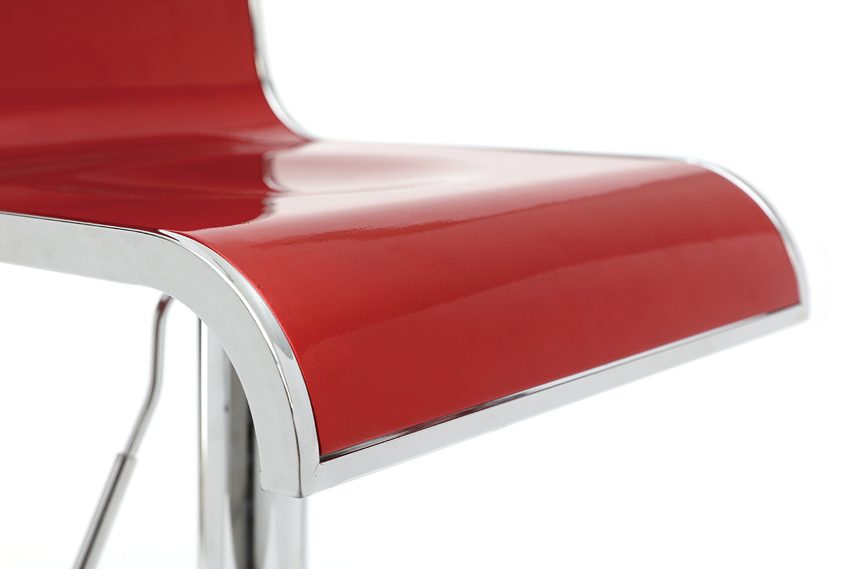 Tabourets de bar design rouges WAVES (lot de 2)