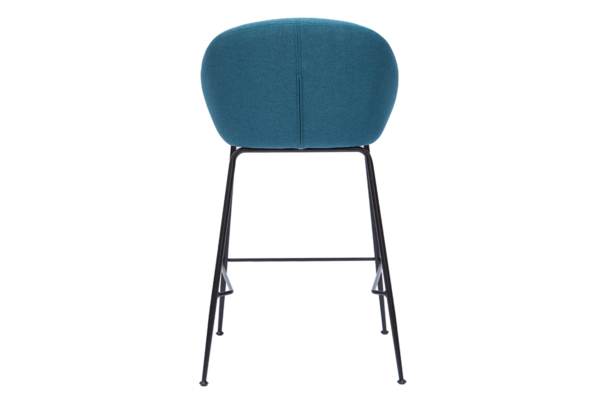 Tabourets de bar design tissu bleu canard 65 cm (lot de 2) SHERU