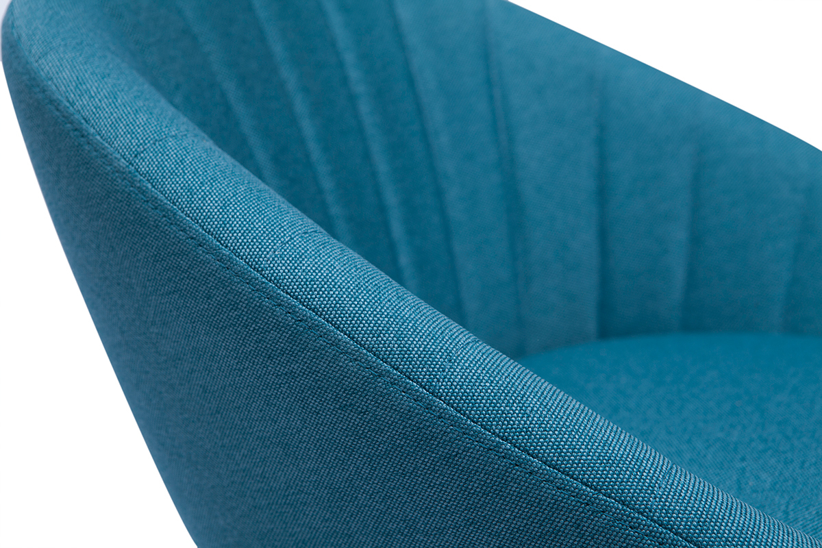 Tabourets de bar design tissu bleu canard 65 cm (lot de 2) SHERU