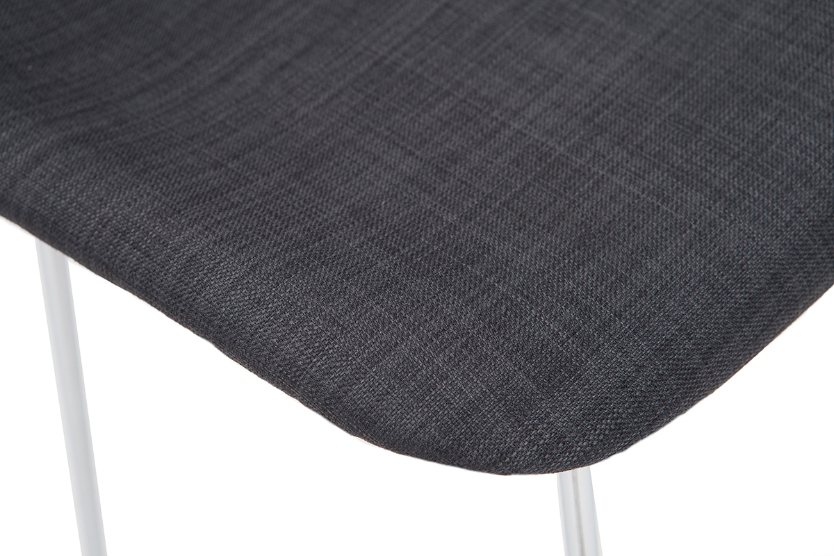 Tabourets de bar design tissu gris 75 cm (lot de 2) PALIKAO