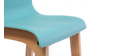 Tabourets de bar design turquoise et bois H65 cm (lot de 2) NEW SURF