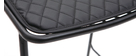 Tabourets de bar empilables en métal noir avec coussin 75 cm (lot de 2) FEELING