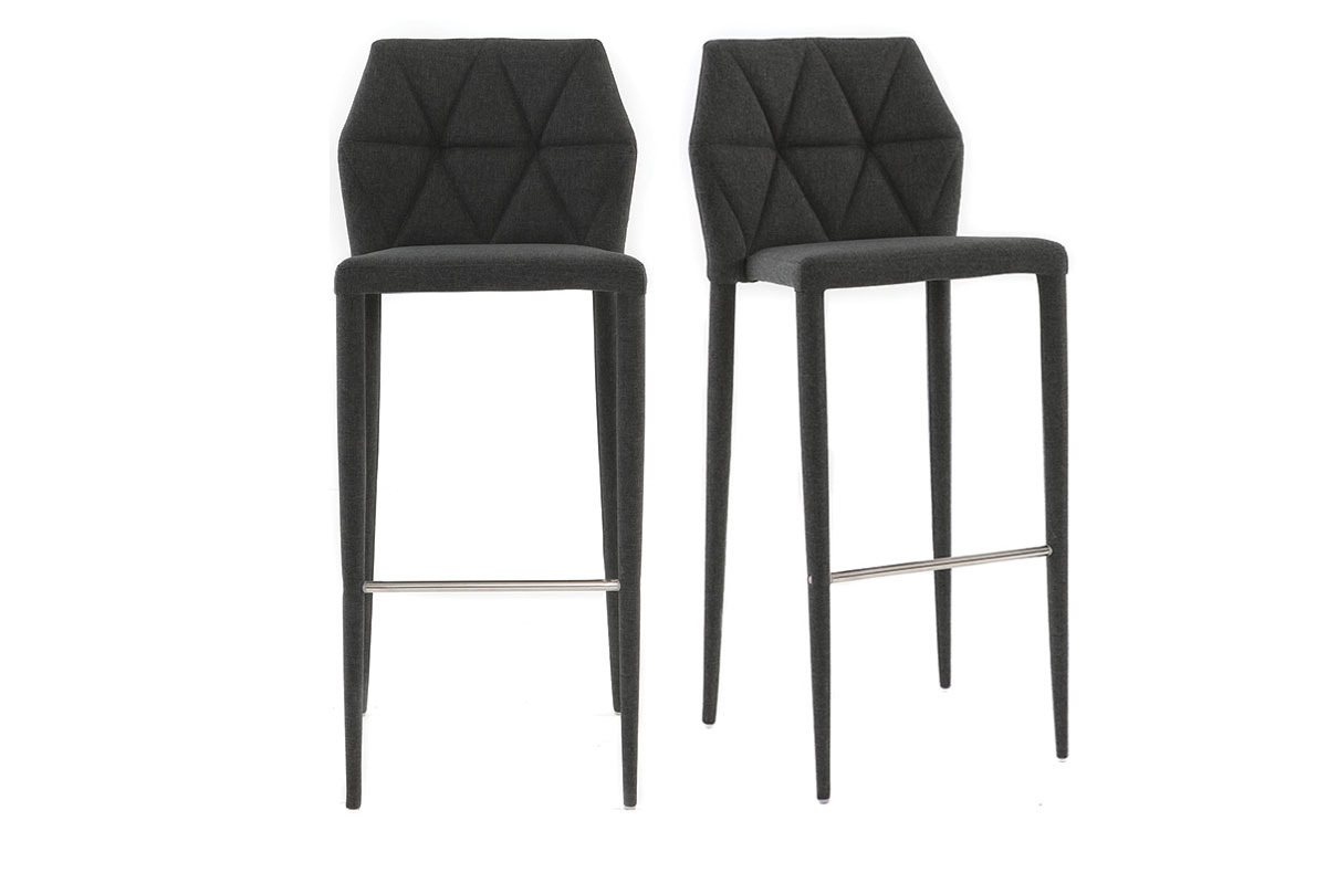 Tabourets de bar empilables gris (lot de 2) KARLA