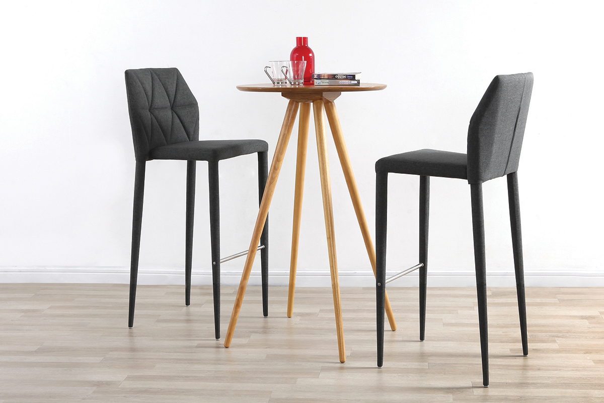 Tabourets de bar empilables gris (lot de 2) KARLA