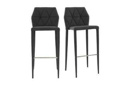 Tabourets de bar empilables gris (lot de 2) KARLA