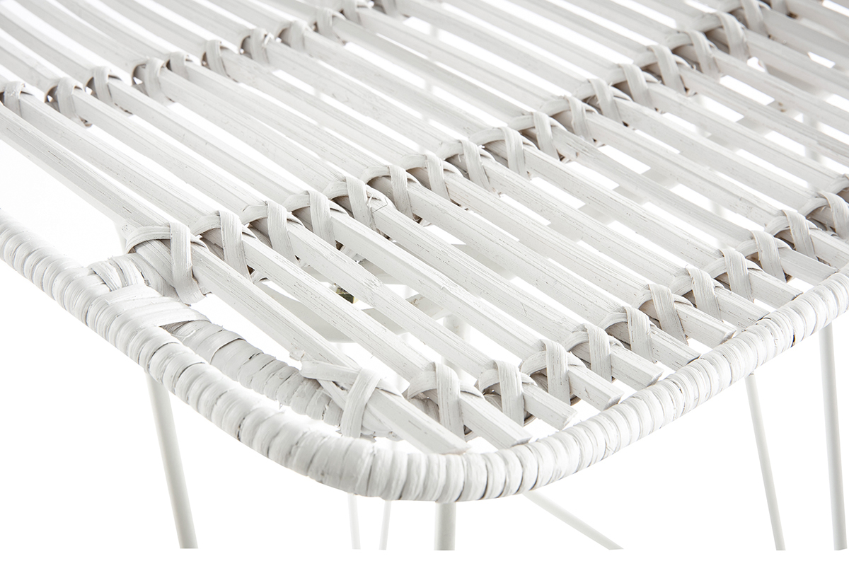 Tabourets de bar en rotin blancs (lot de 2) MALACCA