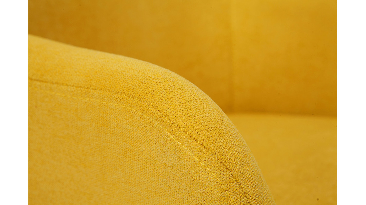 Tabourets de bar en tissu effet velours jaune moutarde H65 cm (lot de 2) AMIKA