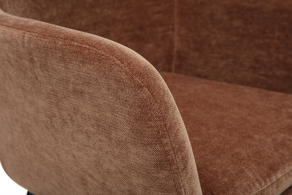 Tabourets de bar en tissu effet velours terre brle H65 cm (lot de 2) AMIKA