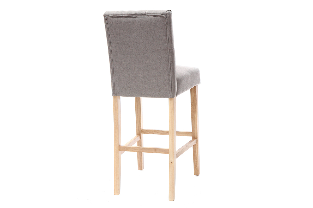 Tabourets de bar en tissu gris clair H75 cm (lot de 2) RIVOLI
