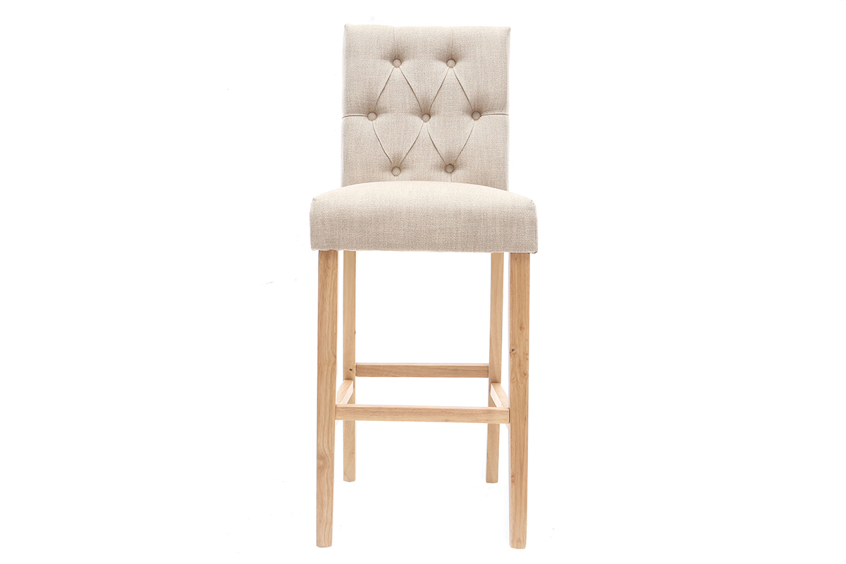 Tabourets de bar en tissu naturel H75 cm (lot de 2) RIVOLI