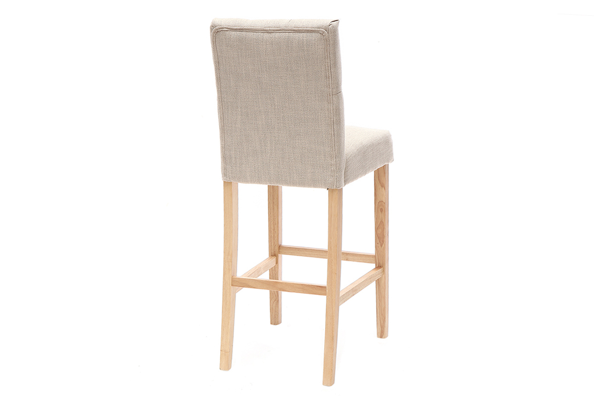 Tabourets de bar en tissu naturel H75 cm (lot de 2) RIVOLI