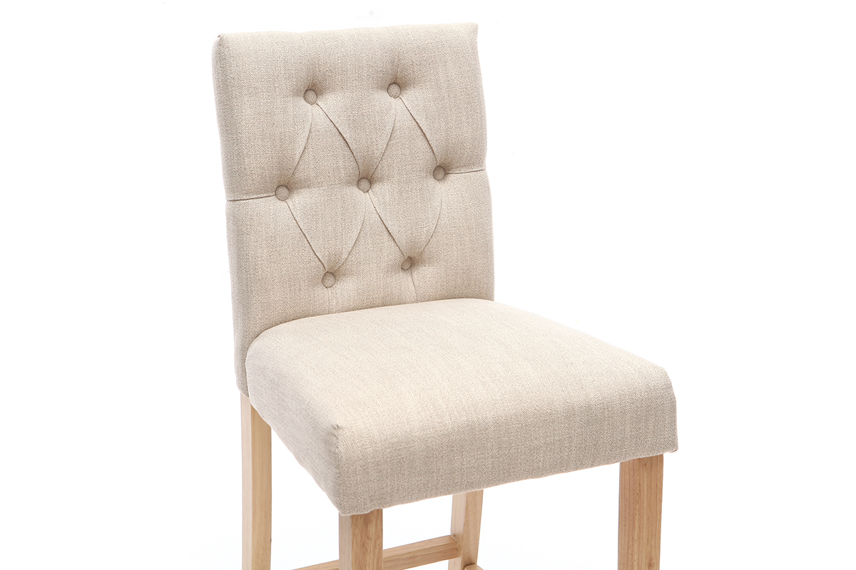 Tabourets de bar en tissu naturel H75 cm (lot de 2) RIVOLI