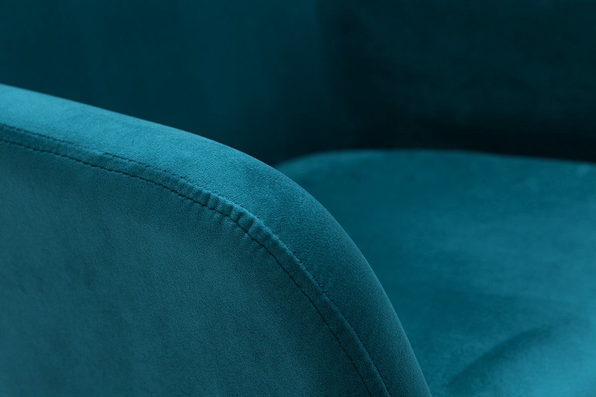 Tabourets de bar en velours bleu ptrole H65 cm (lot de 2) AMIKA