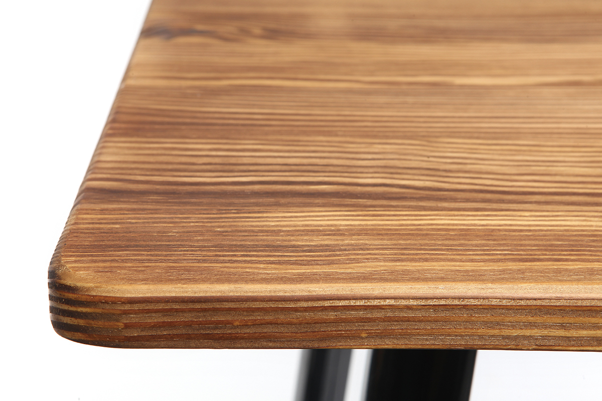 Ensemble Table De Bar Design Industriel + 2 Tabourets Mdf Imitation