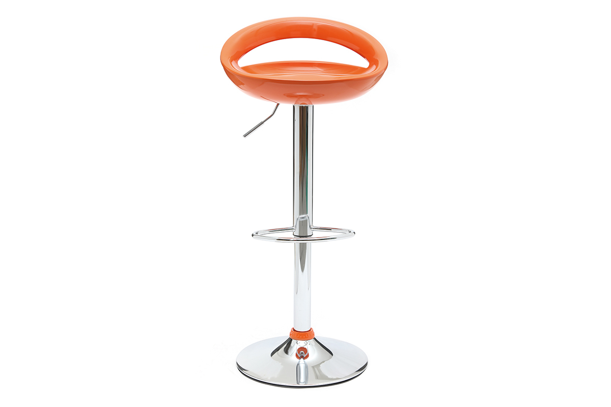 Tabourets de bar modernes orange COMET (lot de 2)