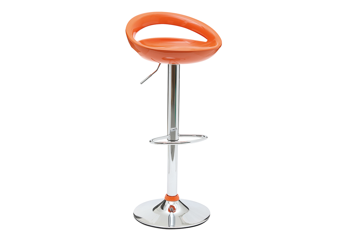 Tabourets de bar modernes orange COMET (lot de 2)