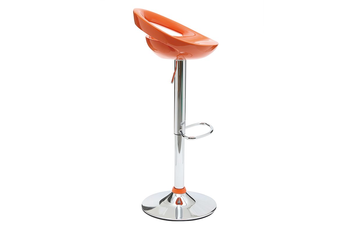 Tabourets de bar modernes orange COMET (lot de 2)