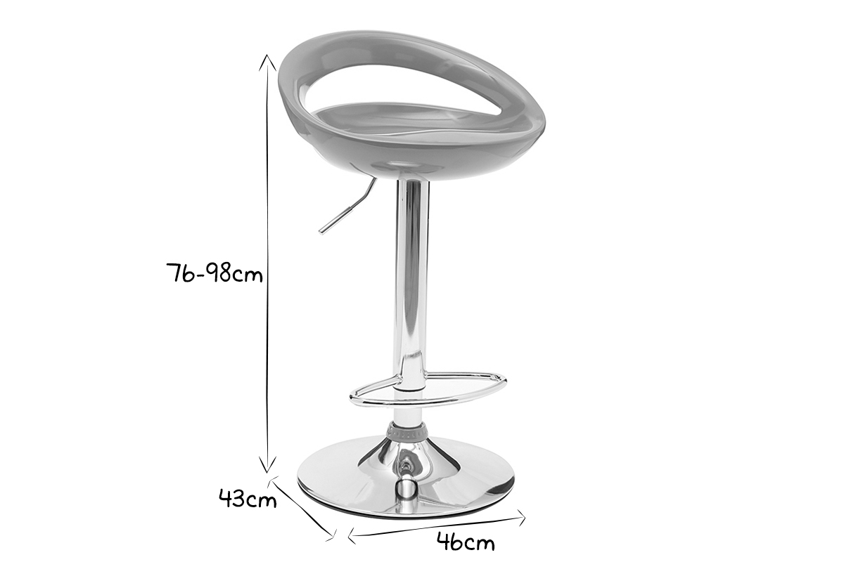 Tabourets de bar modernes orange COMET (lot de 2)