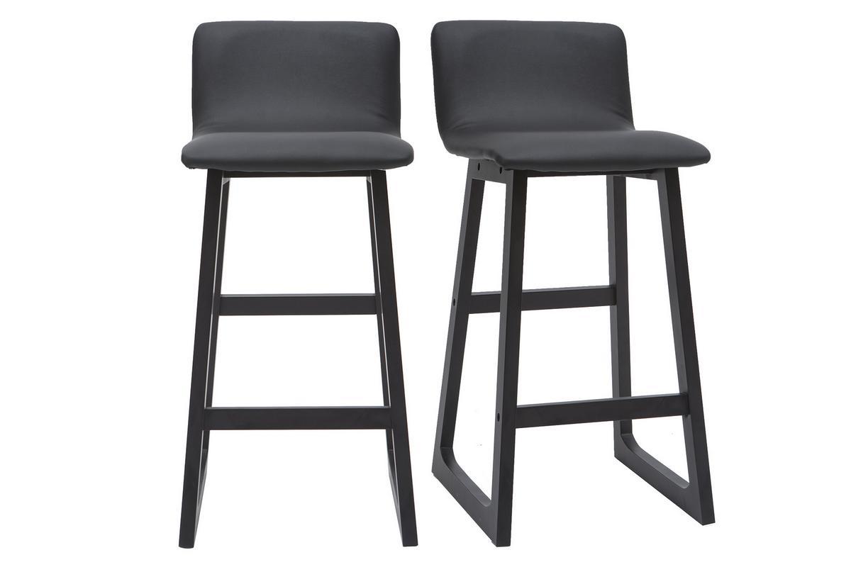 Tabourets de bar noirs H65 cm (lot de 2) OSAKA