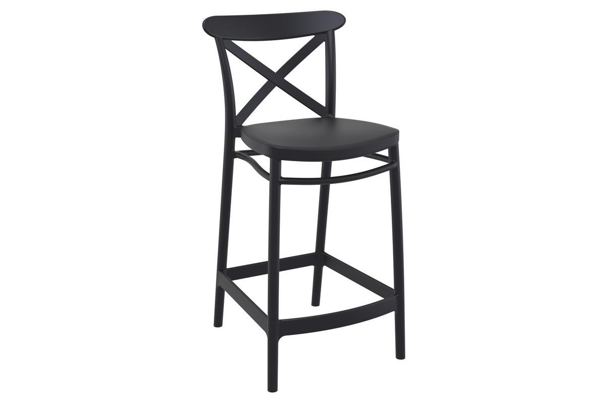 Tabourets de bar noirs H65 cm int�rieur / ext�rieur (lot de 4) GERMAIN