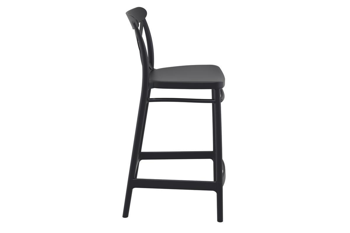 Tabourets de bar noirs H65 cm int�rieur / ext�rieur (lot de 4) GERMAIN