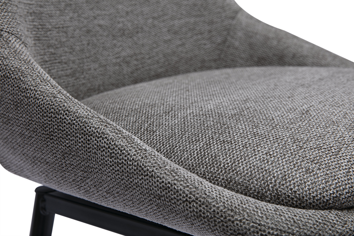 Gros plan sur tissu effet velours textur� gris d'un tabouret de bar.