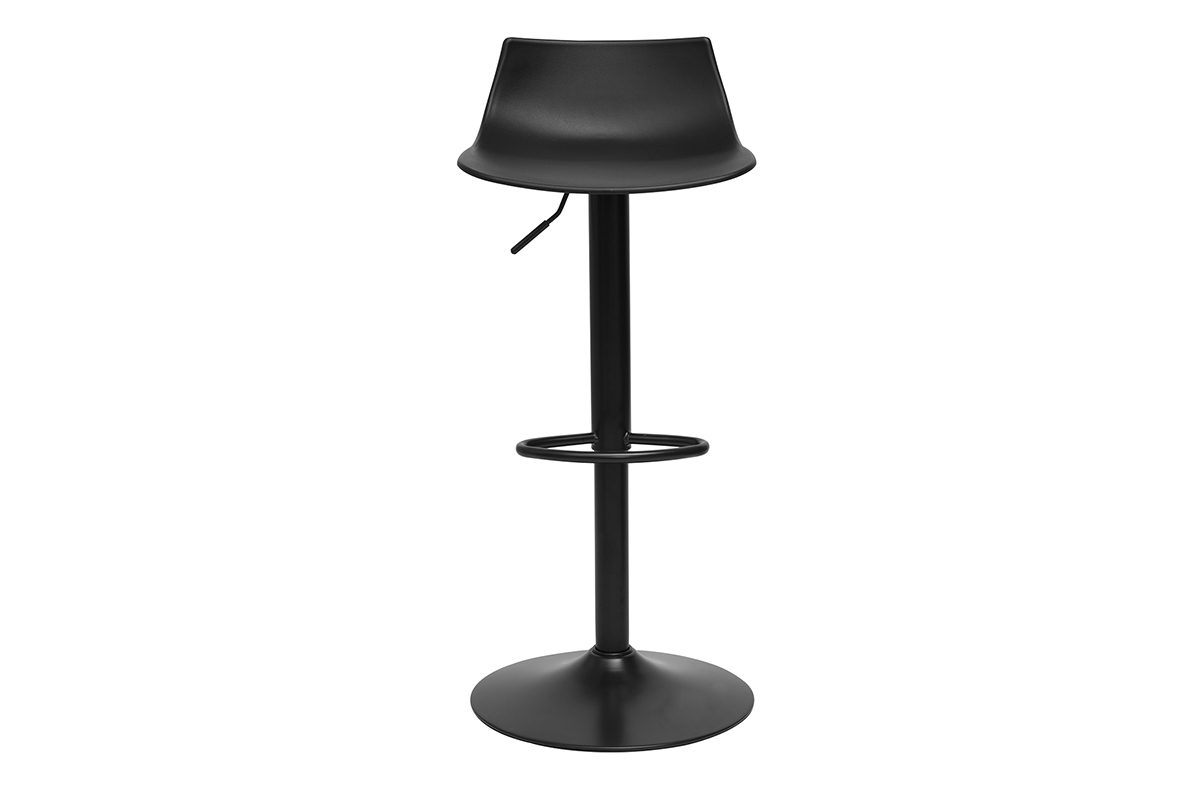 Tabouret de face rglable noir design en polypropylne et mtal, modle KELLY.