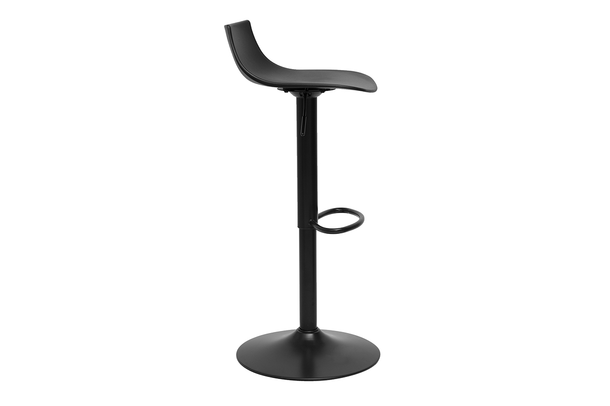 Tabouret noir rglable design KELLY de profil