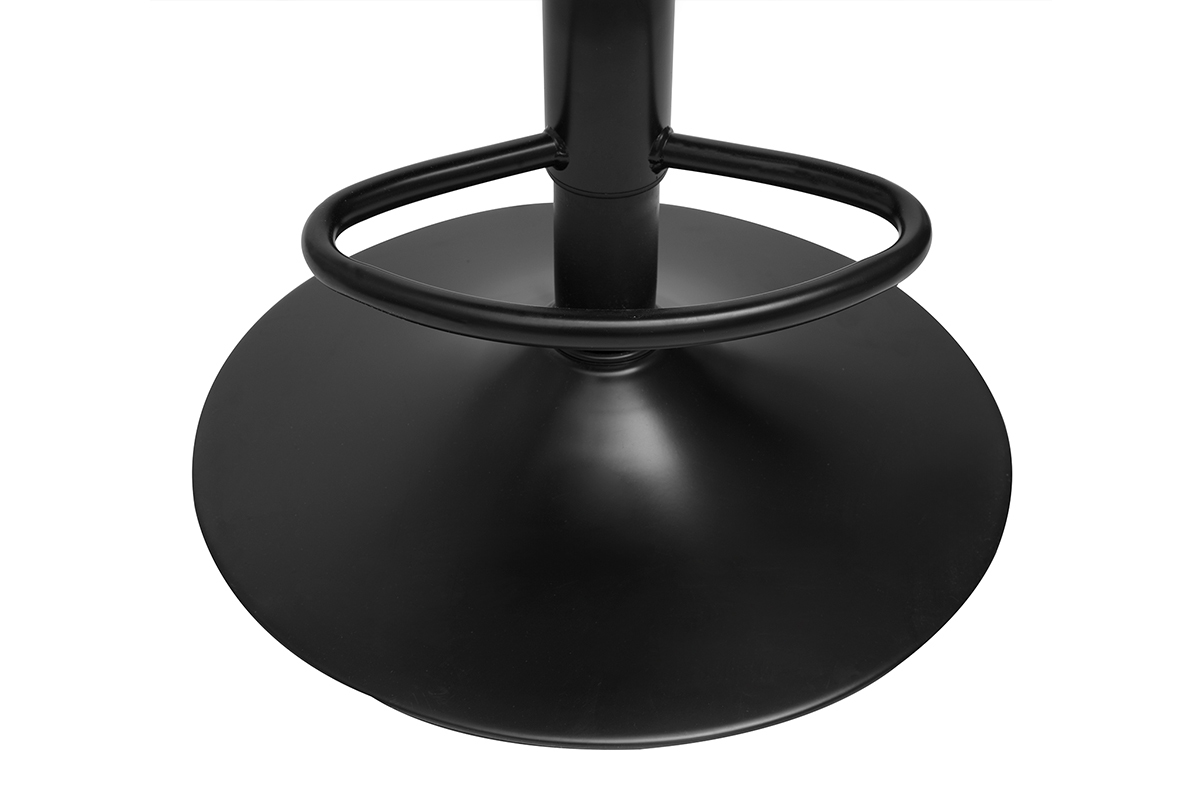 Tabouret de bar noir KELLY zoom sur la base du pied.