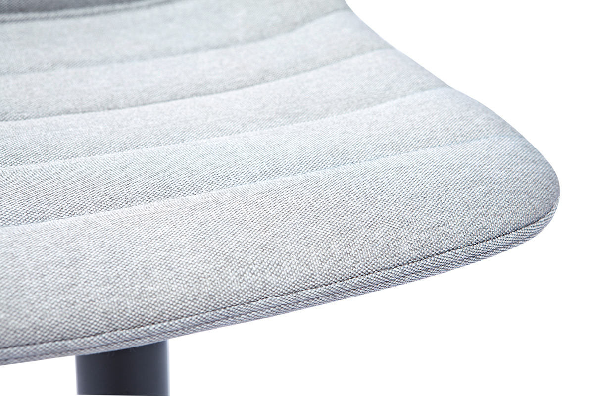 Tabourets de bar rglables en tissu gris clair et mtal (lot de 2) SAURY