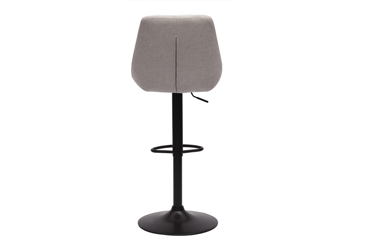 Tabouret de bar beige et noir, vue arrire, avec repose-pieds.