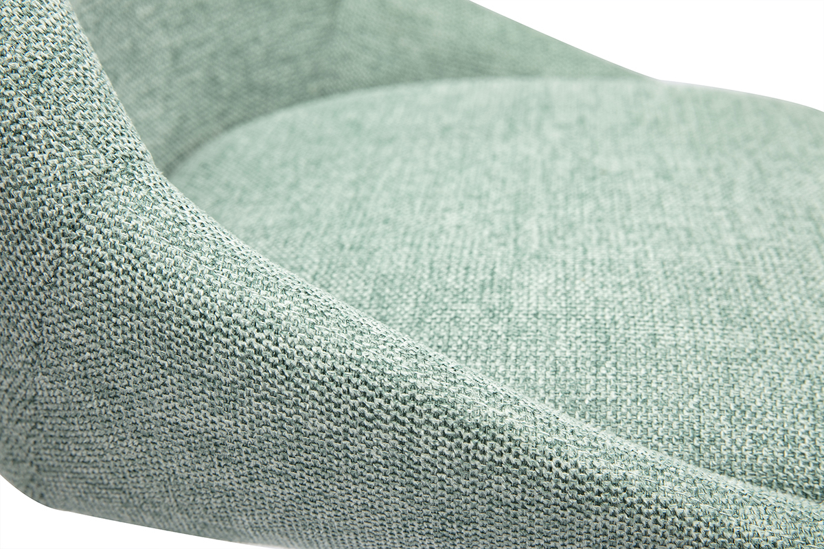 Gros plan sur le tissu effet velours textur vert cladon du tabouret ALESS.