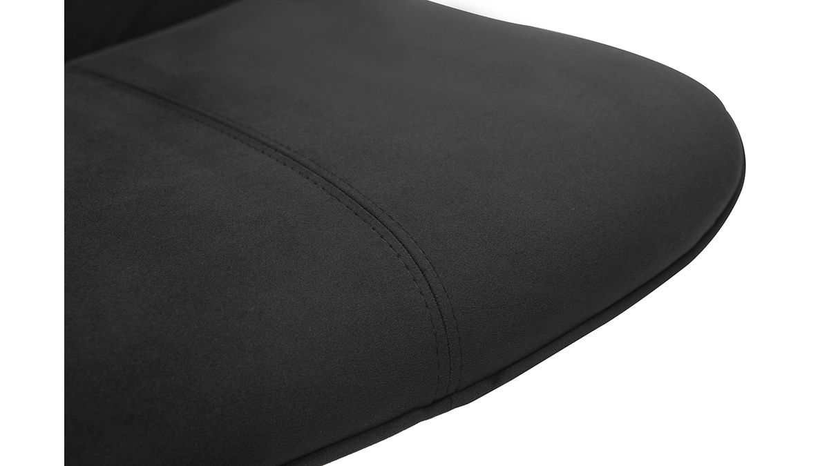 Tabourets de bar réglables pivotants 360° noirs en tissu velours et métal (lot de 2) BOOST