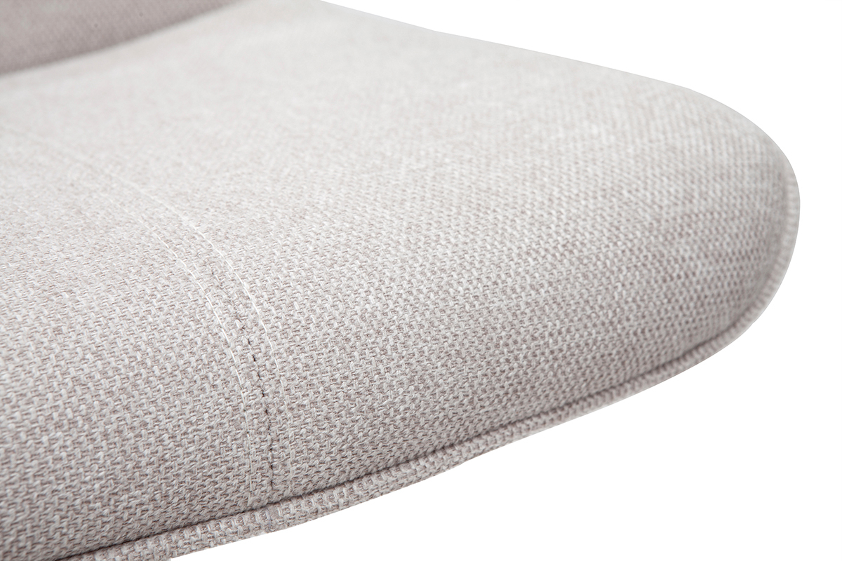 Tabourets de bar r�glables pivotants 360� en tissu effet velours textur� beige et m�tal noir (lot de 2) BOOST