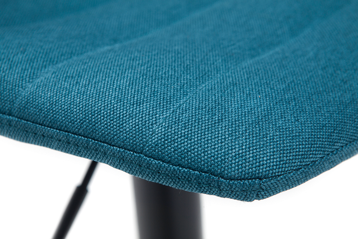 Tabourets de bar r�glables pivotants 360� en tissu et m�tal bleu canard (lot de 2) SAURY