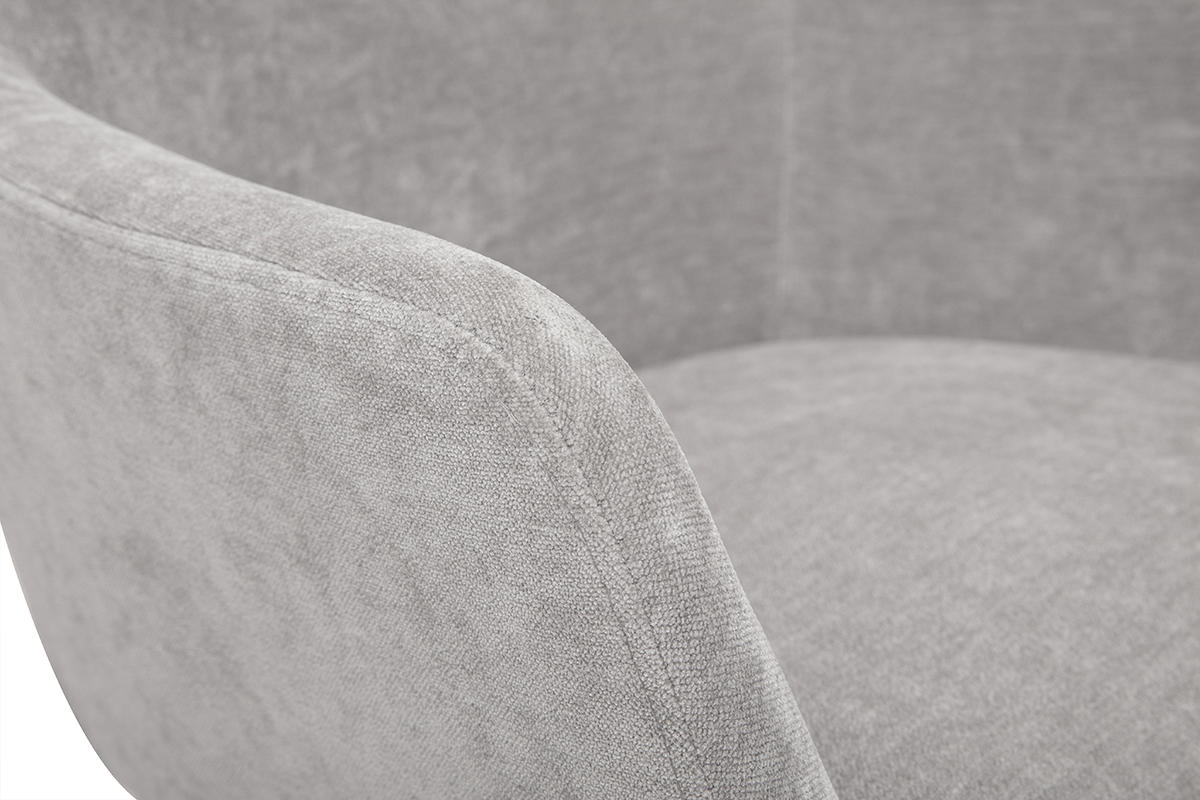 Tabourets de bar rglables tissu effet velours gris et mtal (lot de 2) AMIKA