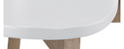 Tabourets de bar scandinaves blanc et bois H65 cm (lot de 2) LEENA