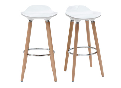 Tabourets de bar scandinaves blancs (lot de 2) GILDA