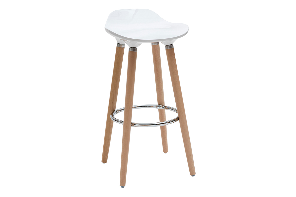 Tabourets de bar scandinaves blancs H74 cm (lot de 2) GILDA
