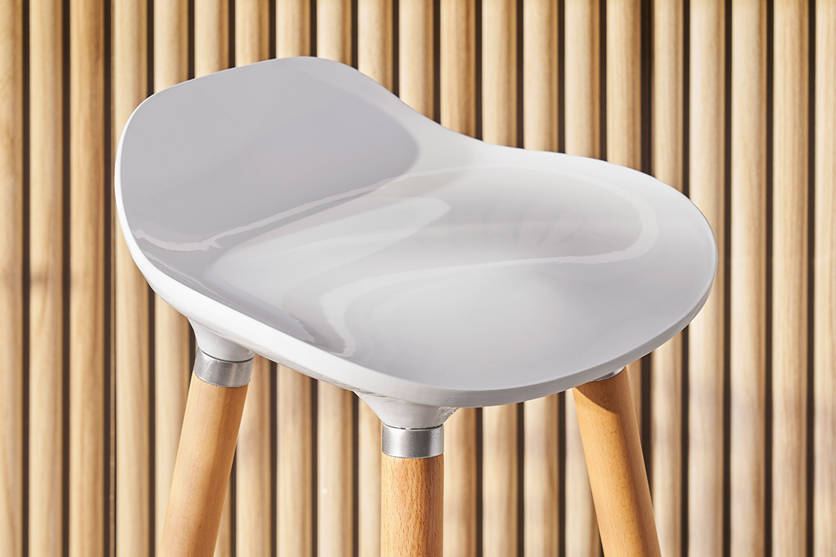 Tabourets de bar scandinaves blancs H74 cm (lot de 2) GILDA
