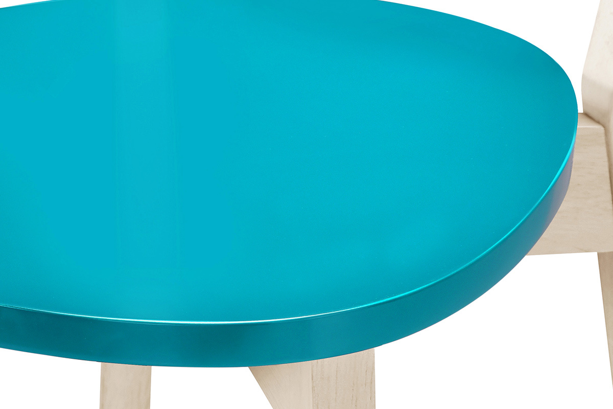 Tabourets de bar scandinaves bleu canard H65 cm (lot de 2) LEENA