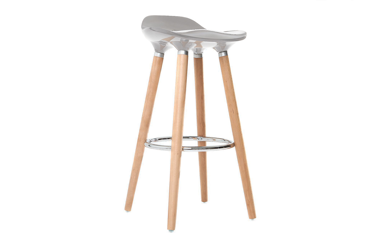 Tabourets de bar scandinaves gris (lot de 2) GILDA