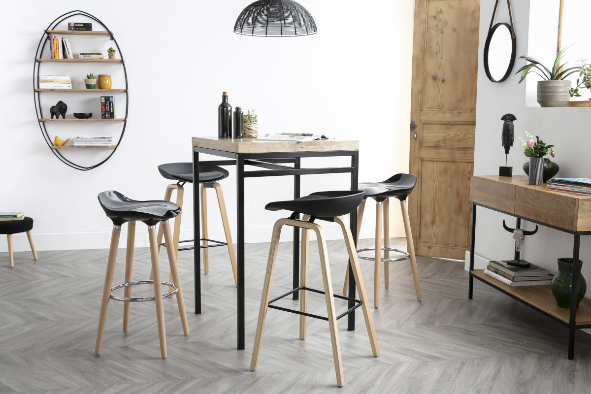 Tabourets de bar scandinaves gris (lot de 2) GILDA