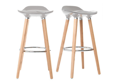 Tabourets de bar scandinaves gris (lot de 2)  GILDA