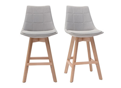 Tabourets de bar scandinaves gris clair 65 cm (lot de 2) MATILDE - Miliboo & St&eacute;phane Plaza