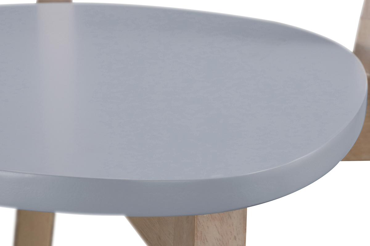 Tabourets de bar scandinaves gris et bois H65 cm (lot de 2) LEENA
