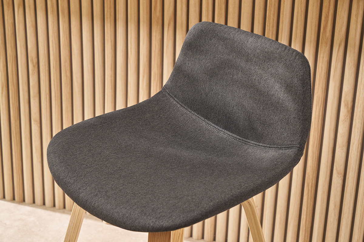 Tabourets de bar scandinaves gris fonc H65 cm (lot de 2) NONIE