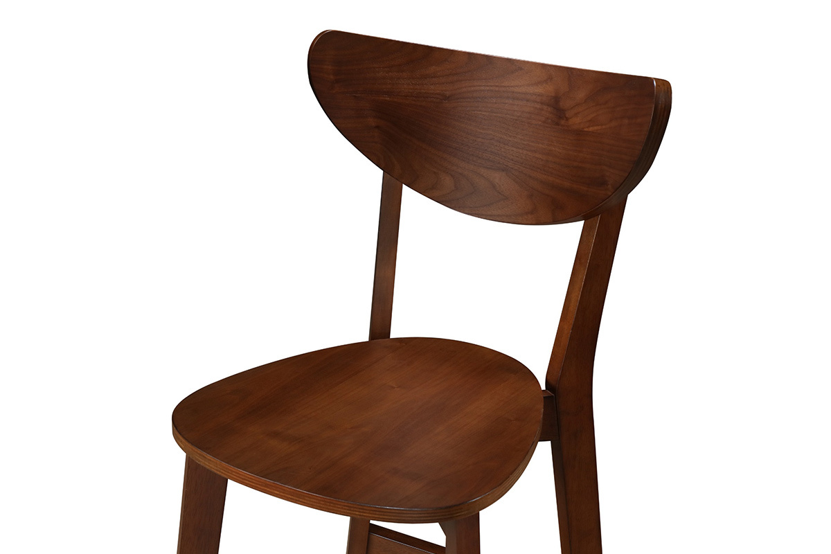 Tabourets de bar scandinaves noyer H65 cm (lot de 2) LEENA